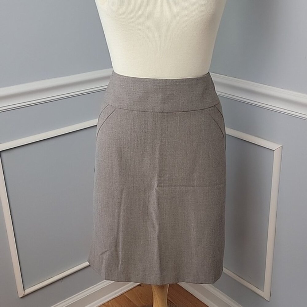 THE LIMITED Gray Brown Business Professional Office Suiting‎ Pencil Skirt 10